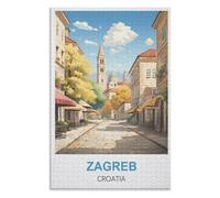 Jigsaw Puzzles 1000 Pieces for Adult,Zagreb Croatia，Adults 1000 Piece Jigsaw Puzzle- Christmas，75x50，wooden puzzle ，AA-1386