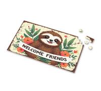 Jigsaw Puzzles 1000 Pieces For Adults A Cheerful Sloth Surrounded By Vibrant Flowers Picture Puzzle Toddler Puzzles Easter Gifts(300PCS)