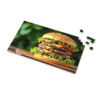 Jigsaw Puzzles 1000 Pieces For Adults A Juicy Triple Cheeseburger With Lettuce, Tomato, Pickles, And Sesame Seeds Picture Puzzle Toys & Games Toddlers Toys(1000PCS)