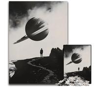 Jigsaw Puzzles 1000 Pieces for Adults A Man Standing Saturn Plan_203948b Puzzles for Adults Brain-Challenging DIY Decorative Game, Family Interactive Toy 300 PCS