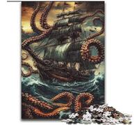 Jigsaw Puzzles 1000 Pieces for Adults A Ship Entangled in Tentacles Jigsaw Family Interactive Game, DIY Home Decor Brain Challenge Gift (size 26x38cm)
