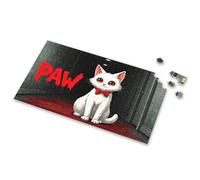 Jigsaw Puzzles 1000 Pieces For Adults A White Cat With Red Eyes Sits In A Hallway, Surrounded By Blood Picture Puzzle Toddler Puzzles Easter Gifts(300PCS)