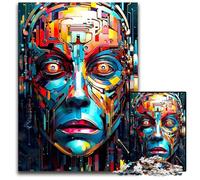 Jigsaw Puzzles 1000 Pieces for Adults Abstract Art Robotic Face Jigsaw Puzzles for Adults Perfect DIY Art Decor Or Birthday Gift 1000 PCS(38x26cm)