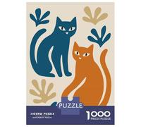 Jigsaw Puzzles 1000 Pieces for Adults Abstract Cats And Foliage Illustration Puzzle for Adults Toy Wall Decor Hand Speed Race Stress Reduction Gifts 38x26cm/1000pcs