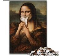 Jigsaw Puzzles 1000 Pieces for Adults Abstract Mona Lisa Jigsaw Puzzle Made of Wood Challenging Brain Teaser for Teenagers, Family Fun Interactive Game size 50X75CM