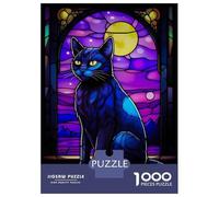Jigsaw Puzzles 1000 Pieces for Adults Abstract Russian Blue Cat Puzzles for Adults DIY Toys Home Decoration Help The Brain Exercise 52x38cm/1000pcs