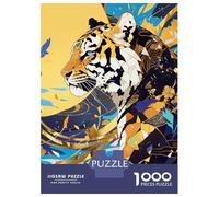 Jigsaw Puzzles 1000 Pieces for Adults Abstract Tiger Art with Geometric Patterns Jigsaw for Adults Relaxing Games Difficult Challenge for Birthday, Chrismas 38x26cm/1000pcs