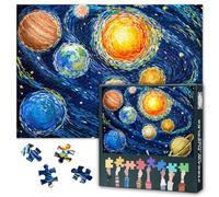 Jigsaw Puzzles 1000 Pieces for Adults - Abstract Van Gogh - 70x50cm, Premium Grade Wood-Textured Paper, Relaxing Digital Detox Hobby, Fits 50x70cm Frame, with Large Reference Map