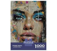 Jigsaw Puzzles 1000 Pieces for Adults Abstract Woman Face Painting Puzzle for Adults Hands-on Game Improve Memory Deal As Gifts for The Whole Family 52x38cm/1000pcs