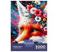 Jigsaw Puzzles 1000 Pieces for Adults Acrylic Majestic Blossoming Fox Puzzle for Adults Family Game Wall Decoration for Birthday, Chrismas 70x50cm/1000pcs