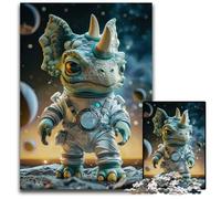 Jigsaw Puzzles 1000 Pieces for Adults Adorable Space Triceratops Jigsaw Puzzles for Travel Lovers & Couples Challenging Toy 1000 PCS(38x26cm)