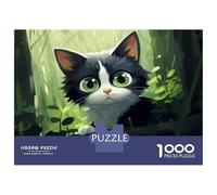 Jigsaw Puzzles 1000 Pieces for Adults Adorable Tuxedo Kitten in Forest Jigsaws for Adults Fun Games A Work of Art Deal As Gifts for The Whole Family 70x50cm/1000pcs