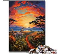 Jigsaw Puzzles 1000 Pieces for Adults Africa Savannah Puzzle Made of cardboard,Perfect for Christmas, Halloween, Easter, New Year 1000pcs(26x38cm)