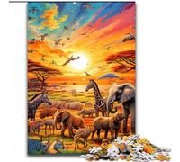 Jigsaw Puzzles 1000 Pieces for Adults African Animals Jigsaw Family Interactive Game, DIY Home Decor Brain Challenge Gift (size : 50x75cm)
