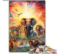 Jigsaw Puzzles 1000 Pieces for Adults African Animals Jigsaw Family Interactive Game, Ideal for Teenagers, Brain Teaser Gift (size : 26x38cm)