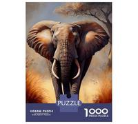 Jigsaw Puzzles 1000 Pieces for Adults African Bush Elephant Puzzles for Adults DIY Toys Home Decoration Help The Brain Exercise 70x50cm/1000pcs