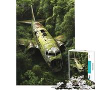 Jigsaw Puzzles 1000 Pieces for Adults Airplane Wreck in Jungle Puzzle for Adults Hands-on Game Improve Memory Deal As Gifts for The Whole Family (50x75cm)