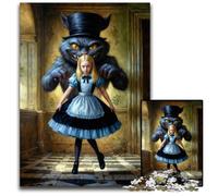 Jigsaw Puzzles 1000 Pieces for Adults Alice And The Cheshire Cat Wooden Jigsaw Puzzles for Adults Interactive Family Game Brain Challenge Educational Toy 1000 PCS(75x50cm)