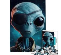 Jigsaw Puzzles 1000 Pieces for Adults Alien Pirate with Eye Patch Puzzle for Adults Hands-on Game Improve Memory Deal As Gifts for The Whole Family (38x52cm)