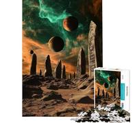 Jigsaw Puzzles 1000 Pieces for Adults Alien Stone Circle Puzzles for Adults DIY Toys Home Decoration Help The Brain Exercise (38x52cm)