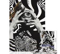 Jigsaw Puzzles 1000 Pieces for Adults All-Seeing Eye Portrait Anti-Stress Toys Gift For Birthdays Impossible Game with Matching Poster And Trivia Sheet Size 50x75cm