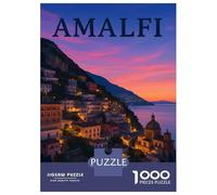 Jigsaw Puzzles 1000 Pieces for Adults Amalfi Coast at Sunset Adult Jigsaw Relax Games Difficult Challenge Help The Brain Exercise 38x26cm/1000pcs