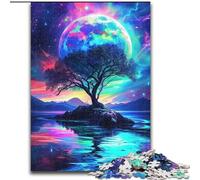 Jigsaw Puzzles 1000 Pieces for Adults Amazing Neon Fantasy Nature Puzzle Made of Wood,Perfect for Christmas, Halloween, Easter, New Year 1000pcs(50x75cm)