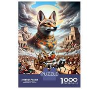 Jigsaw Puzzles 1000 Pieces for Adults Ancient Egyptian Fox War Scene Adult Puzzles Relaxing Games But Fun And Humorous for Birthday, Chrismas 38x26cm/1000pcs
