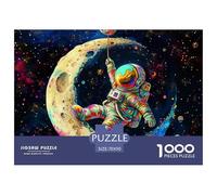 Jigsaw Puzzles 1000 Pieces for Adults And Kids,Fat Baby Astronaut ，A Stunning View of Beautiful Moon Jigsaw Puzzles, Unique Challenge Games (70x50cm/1000pcs)