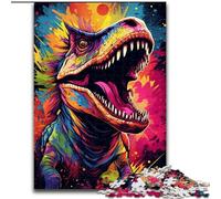 Jigsaw Puzzles 1000 Pieces for Adults Angry Dinosaur cardboard Puzzles size 26x38cm Perfect for Halloween, Christmas, Birthday Gift