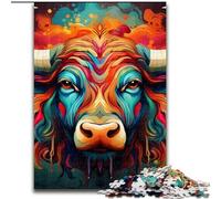 Jigsaw Puzzles 1000 Pieces for Adults Animal Buffalo Jigsaw Puzzles size 50x75cm Perfect for Family Fun, Party Games, Birthday Party Favors