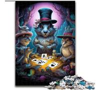 Jigsaw Puzzles 1000 Pieces for Adults Animals Playing Poker Jigsaw Adult Game Gift Family Interactive Game Brain Challenge Gift (size : 50x75cm)