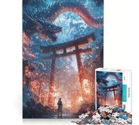 Jigsaw Puzzles 1000 Pieces for Adults Anime Dragon's Gate Encounter, Educational Game, Hand Speed Race, Birthday Present,Travel Gifts, 50x75cm