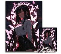 Jigsaw Puzzles 1000 Pieces for Adults Anime Girl Ft Butterflies Jigsaw Puzzles for Adults Perfect for Family Fun on Holidays 1000 PCS(75x50cm)