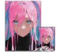 Jigsaw Puzzles 1000 Pieces for Adults Anime Girl Portrait Pink Puzzles for Adults for Birthdays And Holidays 1000 PCS(38x26cm)