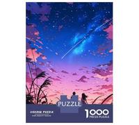 Jigsaw Puzzles 1000 Pieces for Adults Anime Sunset Couple Puzzle for Adults Hands-on Game Improve Memory Deal As Gifts for The Whole Family 52x38cm/1000pcs