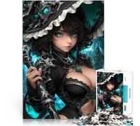 Jigsaw Puzzles 1000 Pieces for Adults Anime Witch with Staff Lernspielzeug Lustige Aktivitäten für zu Hause, Geburtstagsgeschenk, Reisegeschenk,75x50cm