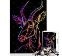 Jigsaw Puzzles 1000 Pieces for Adults Anthelope Neon Animal Jigsaw for Adults Fun Games Pattern Assembly Deal As Gifts for The Whole Family (Size 38x52cm)