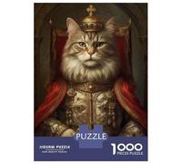 Jigsaw Puzzles 1000 Pieces for Adults Anthropomorphic King Cat Puzzles for Adults DIY Toys Home Decoration Help The Brain Exercise 70x50cm/1000pcs