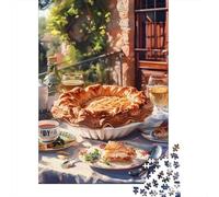 Jigsaw Puzzles 1000 Pieces for Adults Apple Pie with Tea Set Adult Jigsaw Relax Games Difficult Challenge Help The Brain Exercise 38x26cm/1000pcs