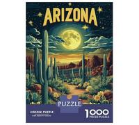 Jigsaw Puzzles 1000 Pieces for Adults Arizona Desert Landscape with Cacti Jigsaws for Adults Fun Games Stress Reliever Help The Brain Exercise 52x38cm/1000pcs