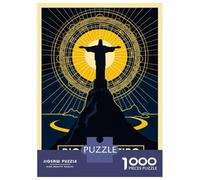 Jigsaw Puzzles 1000 Pieces for Adults Art Deco Christ The Redeemer, Rio De Janeiro Jigsaws for Adults Relax Games Improve Memory Stress Reduction Gifts 70x50cm/1000pcs