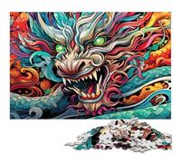 Jigsaw Puzzles 1000 Pieces for Adults Art Flying Dragons Puzzles for Adults Brain Teaser Game for Teenagers, Perfect 26X38CM/10.23x14.96inch