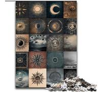 Jigsaw Puzzles 1000 Pieces for Adults Artistic Moon Collage Made of cardboard, Making It A Great Gift for Family Fun size 38x26CM for Holidays, Birthdays, And Family Game Nights