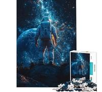 Jigsaw Puzzles 1000 Pieces for Adults Astronaut Gazing at Earth Jigsaw Anti-Stress Toys Precision Cutting Deal As Gifts for The Whole Family (Size 38x52cm)