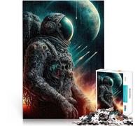 Jigsaw Puzzles 1000 Pieces for Adults Astronaut looking up at the Earth Made of cardboard Suitable for ages 14 and up Toys for family entertainment Birthday and unique gifts。size：38x52cm