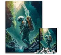 Jigsaw Puzzles 1000 Pieces for Adults Astronaut Lost in CaveWooden Jigsaw Perfect for Christmas Halloween Easter New Year 1000 PCS(75x50cm)