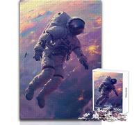 Jigsaw Puzzles 1000 Pieces for Adults Astronaut Lost in Space Enjoy Gentle Leisure Relaxation Stable Fit Accurate Cutting Toy Size 50x75cm