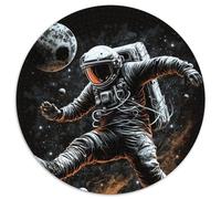Jigsaw Puzzles 1000 Pieces for Adults Astronaut Playing Football 1000Pc Adults Round Jigsaw Puzzle Educational Brain Teaser, Artistic Home & Office Decor, 14+ Age 1000pcs (67.5x67.5cm)