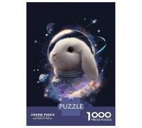 Jigsaw Puzzles 1000 Pieces for Adults Astronaut Rabbit in Space Puzzles for Adults Fun Games Improve Memory Deal As Gifts for The Whole Family 52x38cm/1000pcs